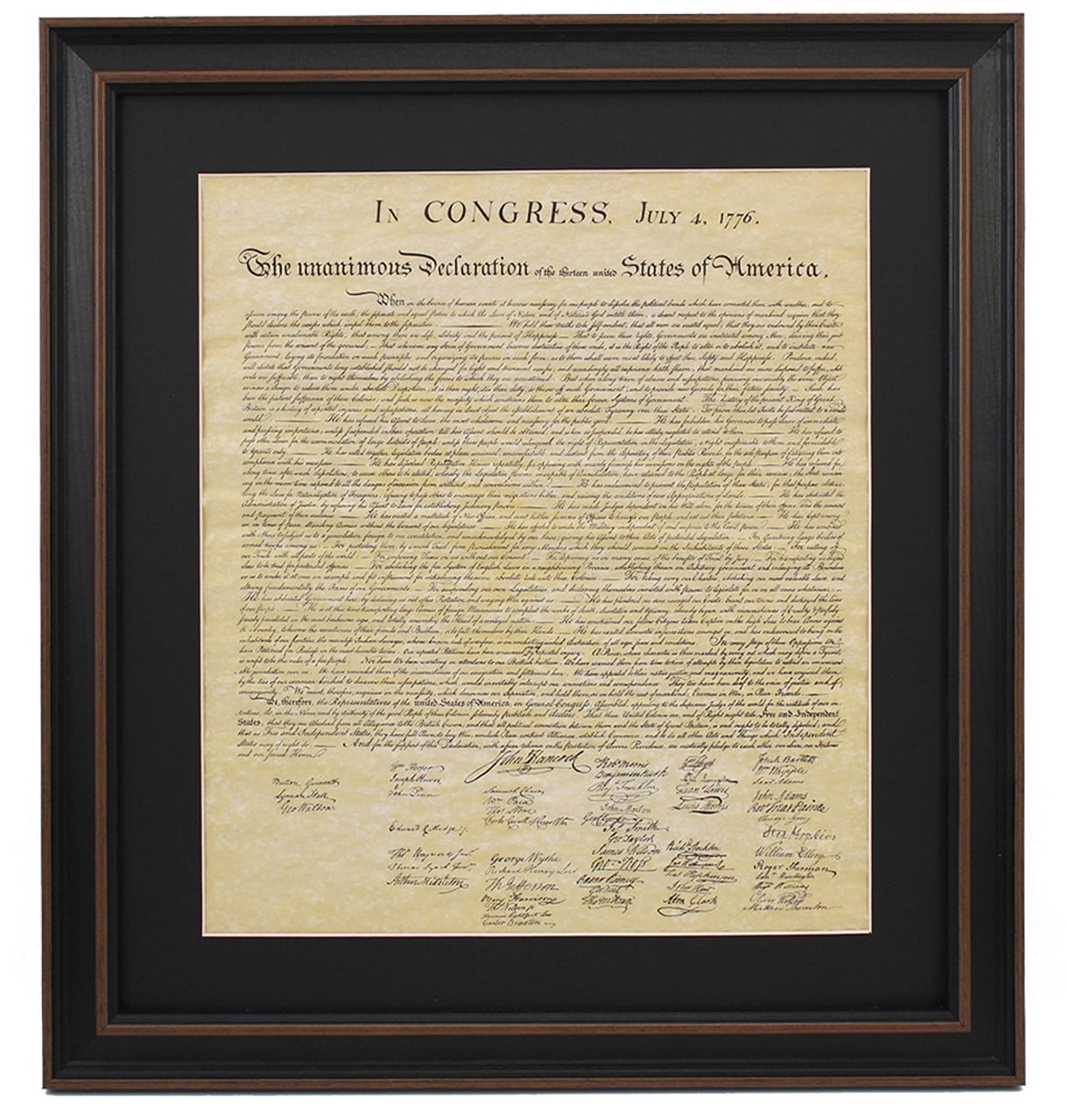 Framed American Declaration of Independence. Replica Print by Patriot ...