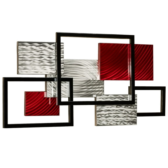 Framed Array Metal Wall Sculpture Black
