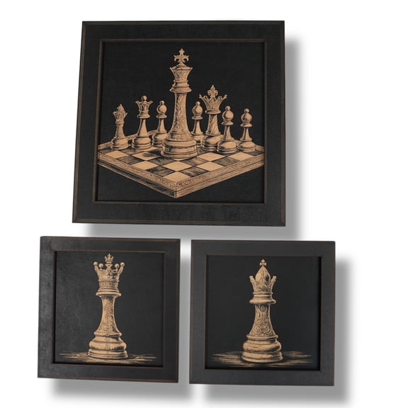 Framed Art - CUSTOM - Chess SET of 3 Pictures