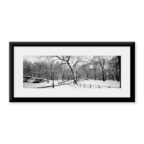 Framed Art Print, Bare trees during winter in a park by Panoramic Images, 25-7/8" x 9-7/8"