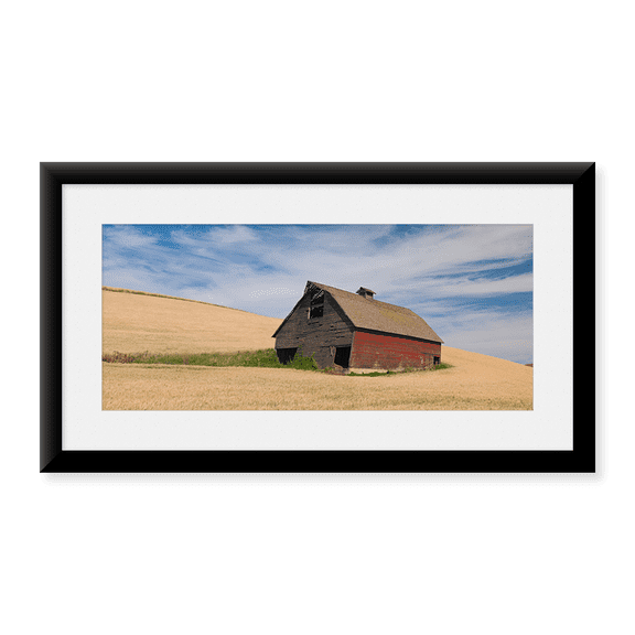 Framed Art Print, Barn in a wheat field by Panoramic Images, 11-7/8" x 17-7/8"