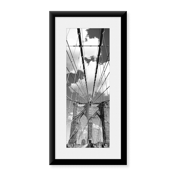 Framed Art Print, Brooklyn Bridge by Panoramic Images, 25-7/8" x 9-7/8"
