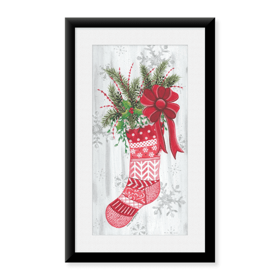 Framed Art Print, Christmas Stocking by Lisa Kennedy, 14-3/8" x 21-7/8"