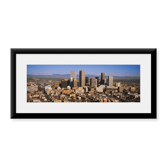 Framed Art Print, Denver skyline by Panoramic Images, 37-7/8" x 13-7/8"
