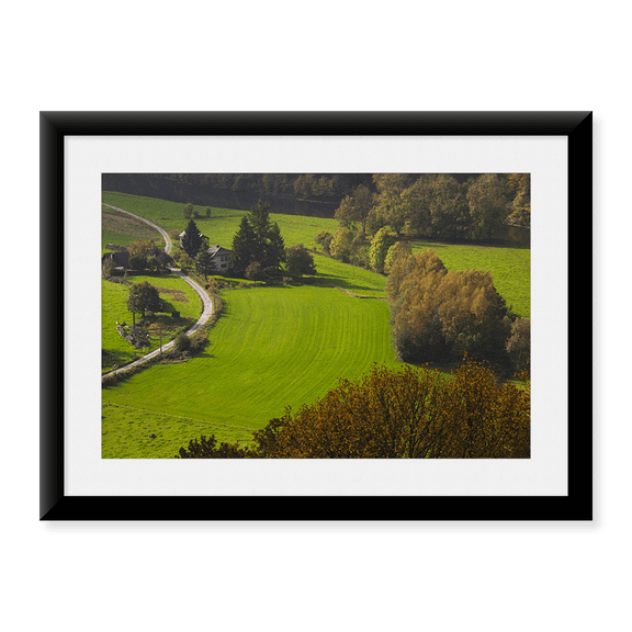Framed Art Print, Elevated view of Frahan village farmhouse from the town of Rochehaut by Panoramic Images, 17-7/8" x 21-7/8"