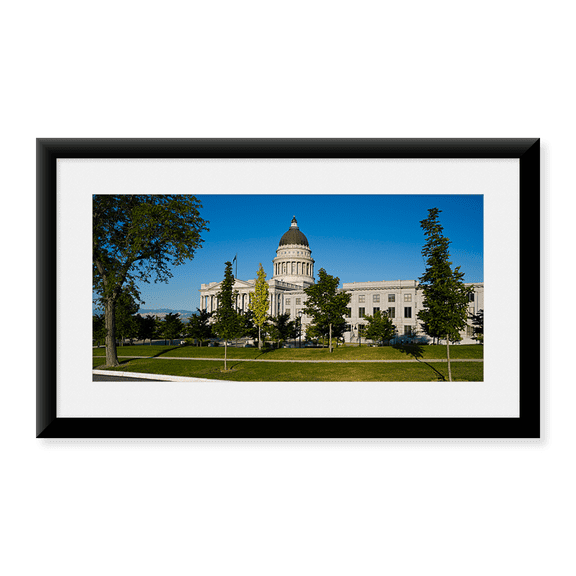 Framed Art Print, Garden in front of Utah State Capitol Building by Panoramic Images, 14-3/8" x 21-7/8"