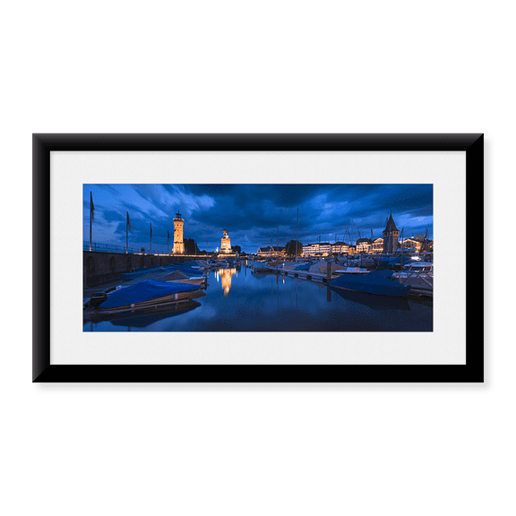 Framed Art Print, Harbor at dusk by Panoramic Images, 14-3/8" x 21-7/8"