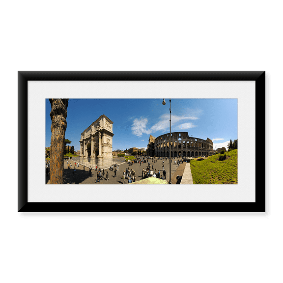 Framed Art Print, Historic Coliseum and Arch of Constantine by Panoramic Images, 11-7/8" x 17-7/8"