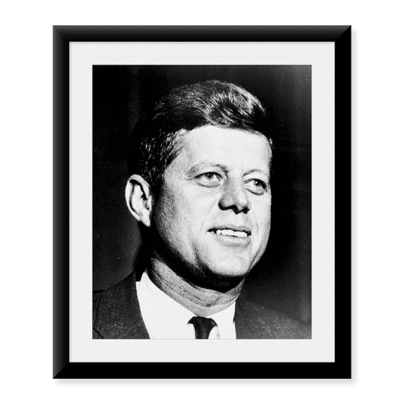 Framed Art Print, John F Kennedy by Vintage Photography, 17-7/8" x 21-7/8"
