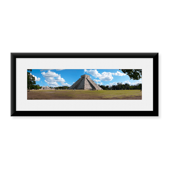 Framed Art Print, Kukulkan Pyramid by Panoramic Images, 25-7/8" x 9-7/8"