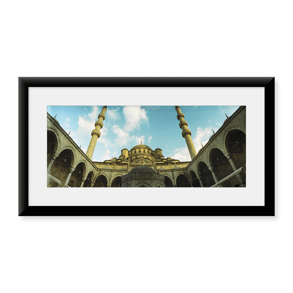 Framed Art Print, Low angle view of inside of New Mosque by Panoramic Images, 16-7/8" x 25-7/8"