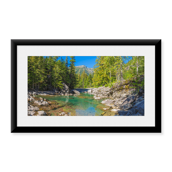 Framed Art Print, McDonald Creek along Going-to-the-Sun Road at US G by Panoramic Images, 11-7/8" x 17-7/8"