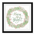 thumbnail image 1 of Framed Art Print, Merry & Bright Wreath by Cindy Jacobs, 17-7/8" x 21-7/8", 1 of 3