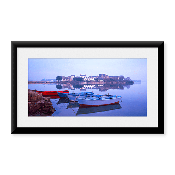 Framed Art Print, Misty sunrise over Etel River by Panoramic Images, 11-7/8" x 17-7/8"
