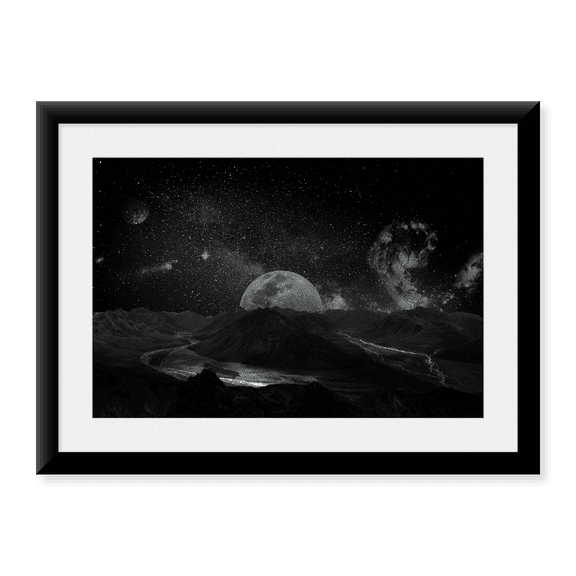 Framed Art Print, Moon in the night sky I by Artographie, 17-7/8" x 21-7/8"