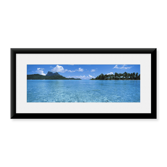 Framed Art Print, Motu and lagoon by Panoramic Images, 25-7/8" x 9-7/8"