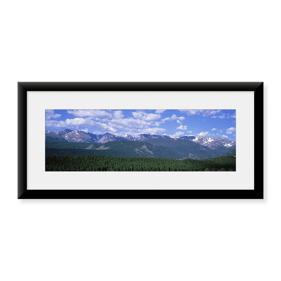 Framed Art Print, Mountains fr Beaver Meadows Rocky Mt National Park by Panoramic Images, 37-7/8" x 13-7/8"