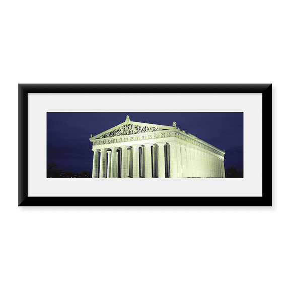 Framed Art Print, Nashville Parthenon at night by Panoramic Images, 37-7/8" x 13-7/8"