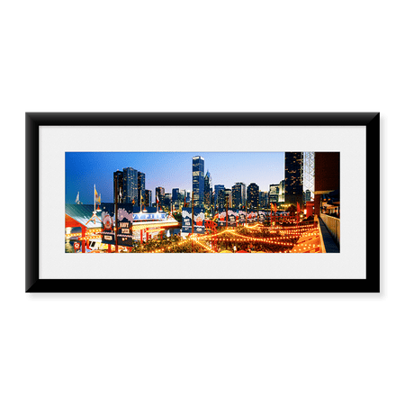Framed Art Print, Navy Pier Chicago IL by Panoramic Images, 25-7/8" x 9-7/8"