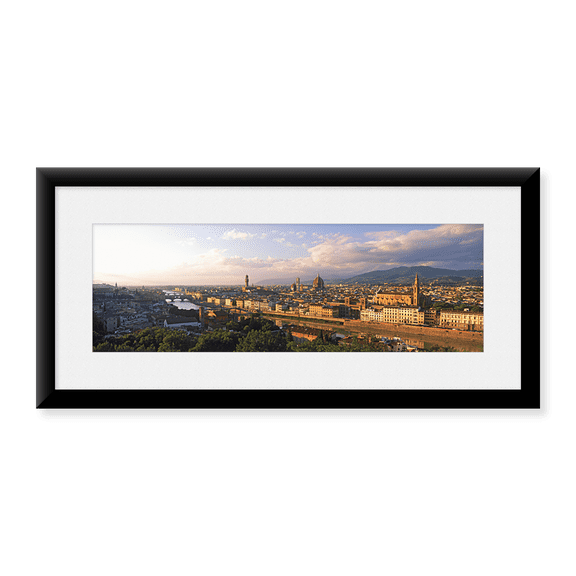 Framed Art Print, Panoramic overview of Florence from Piazzale Miche by Panoramic Images, 37-7/8" x 13-7/8"