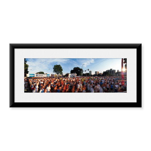 Framed Art Print, People participating in a marathon by Panoramic Images, 25-7/8" x 9-7/8"