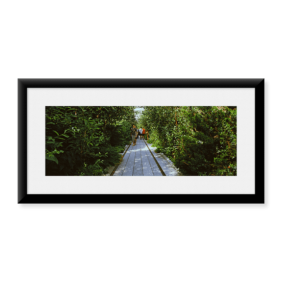Framed Art Print, People walking on walkway in an elevated park by Panoramic Images, 31-7/8" x 11-7/8"