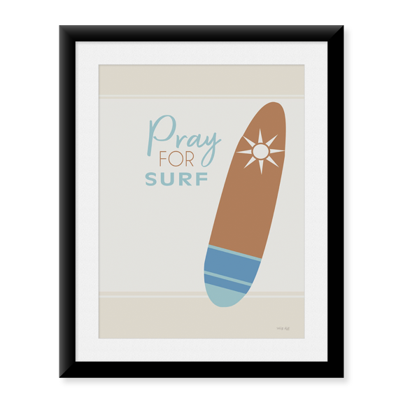 Framed Art Print, Pray for Surf by Cindy Jacobs, 17-7/8" x 21-7/8"