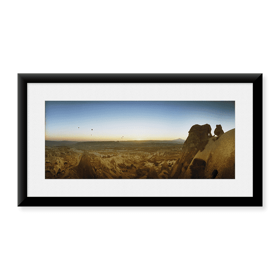 Framed Art Print, Rock formations on a landscape at sunrise by Panoramic Images, 11-7/8" x 17-7/8"