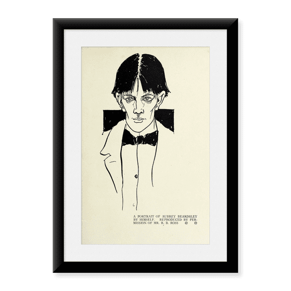 Framed Art Print, Self-portrait 1918 by Aubrey Beardsley, 17-7/8" x 21-7/8"
