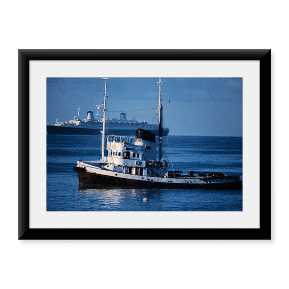 Framed Art Print, Ships in the sea by Panoramic Images, 17-7/8" x 21-7/8"