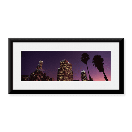 Framed Art Print, Skyscrapers in a city by Panoramic Images, 25-7/8" x 9-7/8"