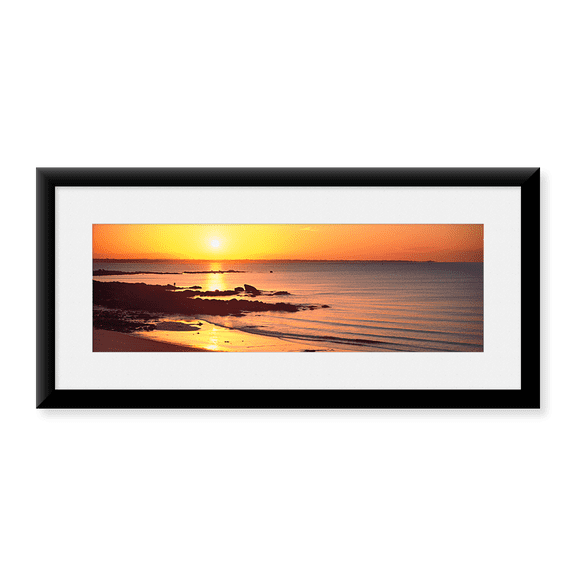 Framed Art Print, Sunrise over the beach by Panoramic Images, 25-7/8" x 9-7/8"