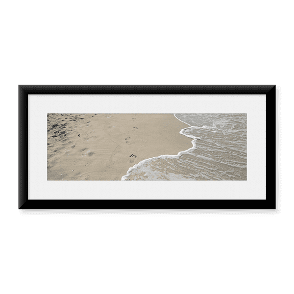 Framed Art Print, Surf's edge on the beach by Panoramic Images, 25-7/8" x 9-7/8"