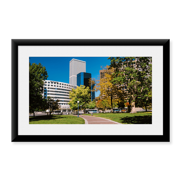 Framed Art Print, The Denver Post Building by Panoramic Images, 11-7/8" x 17-7/8"
