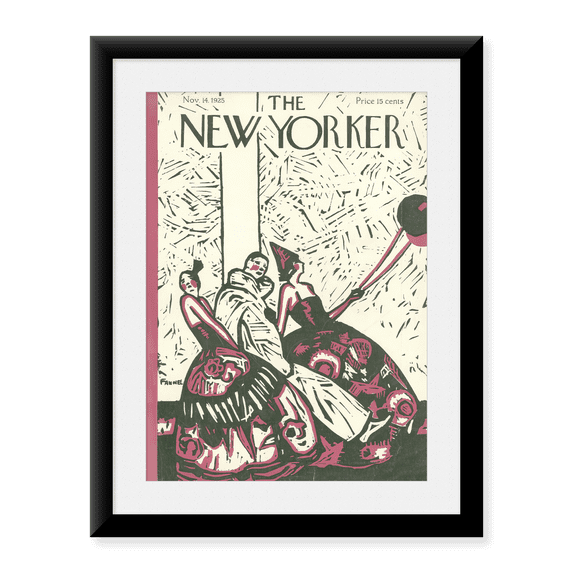 Framed Art Print, The New Yorker Cover, 14 Nov 1925 by Vintage Magazine Cover, 17-7/8" x 21-7/8"