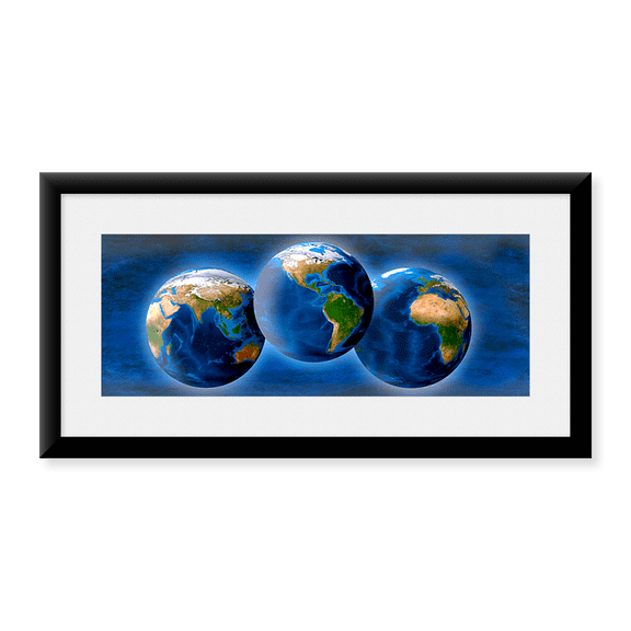 Framed Art Print, Three earths by Panoramic Images, 14-3/8" x 21-7/8"