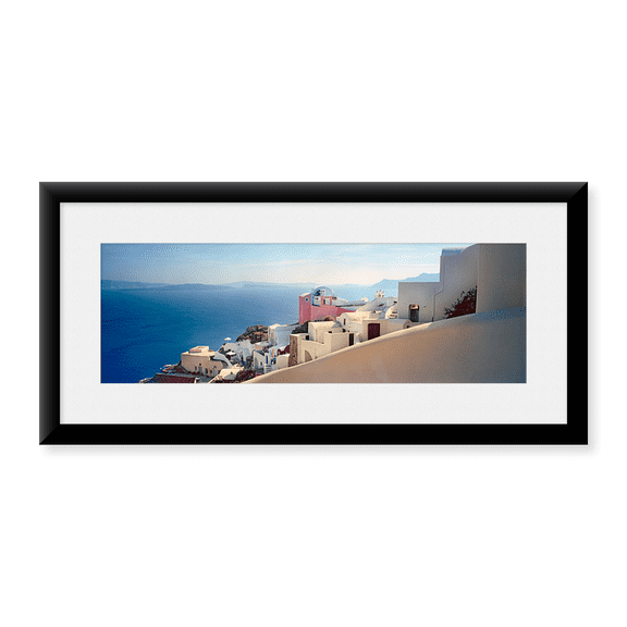 Framed Art Print, Town at the waterfront by Panoramic Images, 25-7/8" x 9-7/8"