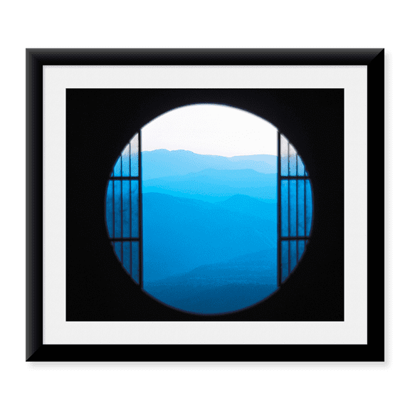 Framed Art Print, View of Hazy Blue Mountain Ranges by Panoramic Images, 17-7/8" x 21-7/8"