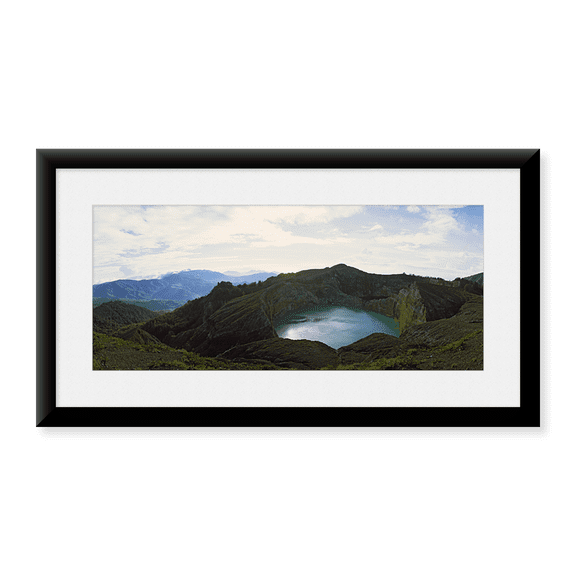 Framed Art Print, Volcanic lake on a mountain by Panoramic Images, 11-7/8" x 17-7/8"
