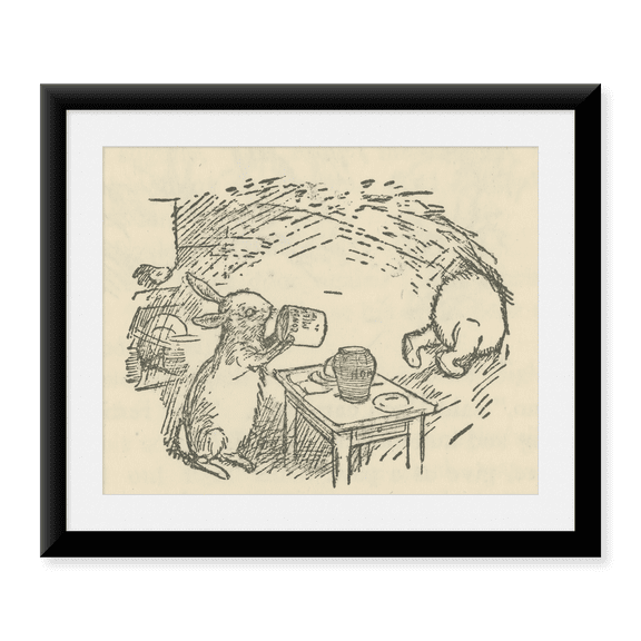 Framed Art Print, Winnie-the-Pooh 1926 - Is There any More by Ernest H Shepard, 17-7/8" x 21-7/8"