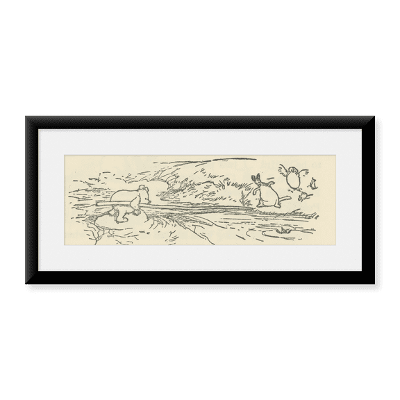 Framed Art Print, Winnie-the-Pooh 1926 - The North Pole by Ernest H Shepard, 25-7/8" x 9-7/8"