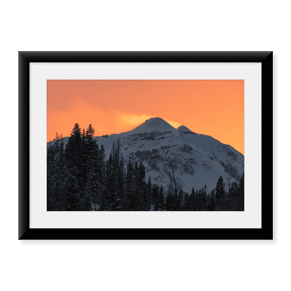 Framed Art Print, Winter Solstice Sunset over Dome Mountain, Yellowstone National Park by The Yellowstone Collection, 17-7/8" x 21-7/8"