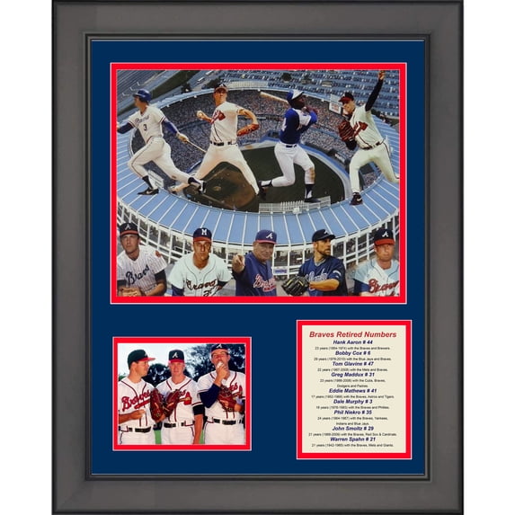 Framed Atlanta Braves All-Time Greats Legends 11"x14"Baseball Three Photo Collage