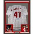 thumbnail image 1 of Framed Autographed/Signed Charlie Manuel 35x39 Philadelphia Pinstripe Baseball Jersey PSA/DNA COA, 1 of 2