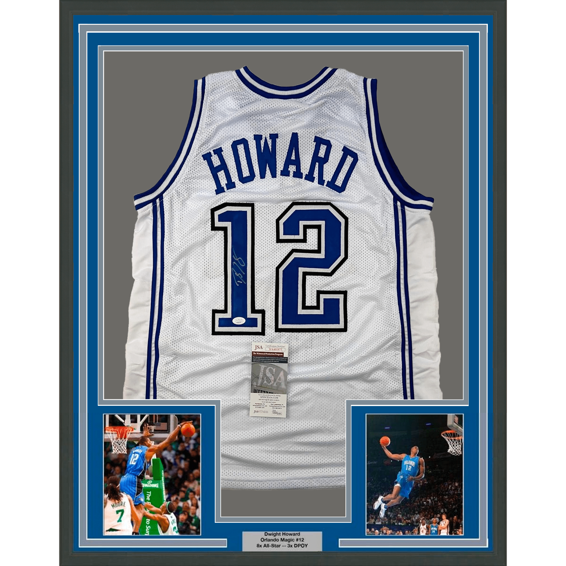 Jersey framed signed Dwight top Howard Orlando magic