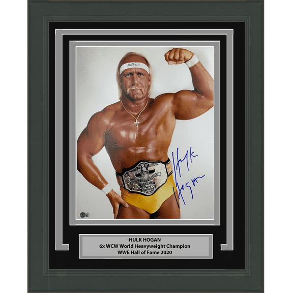 Framed Autographed/Signed Hulk Hogan 16x20 WWE WWF Hulkamania Wrestling Photo Beckett BAS COA #5