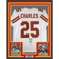 thumbnail image 1 of Framed Autographed/Signed Jamaal Charles 35x39 Kansas City White Football Jersey JSA COA, 1 of 2