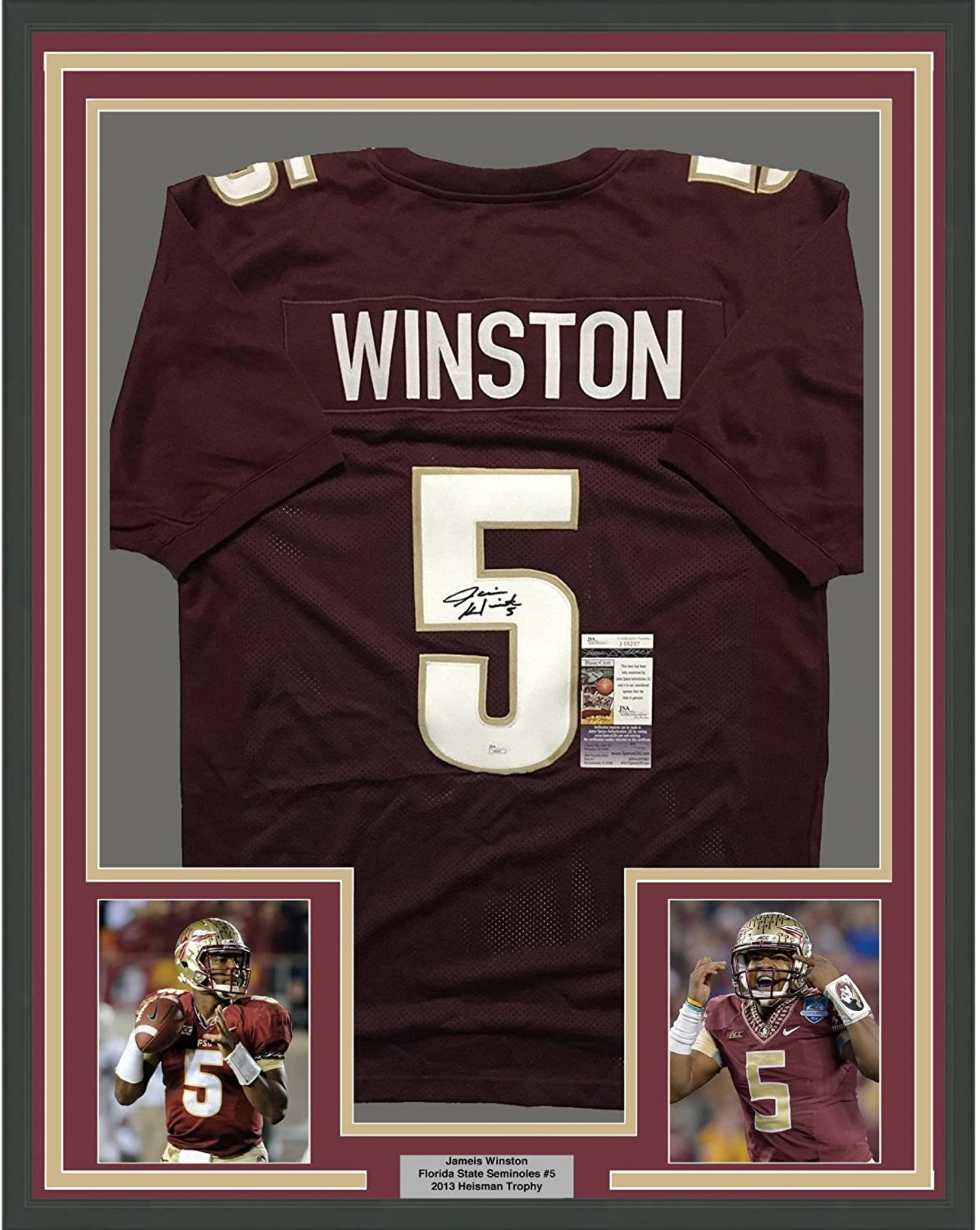 Framed Autographed/Signed Jameis Winston 35x39 Florida State Seminoles