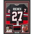 thumbnail image 1 of Framed Autographed/Signed Jeremy Roenick 35x39 Chicago Black Hockey Jersey JSA COA, 1 of 2