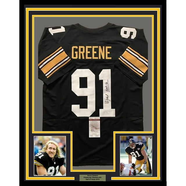 Framed Autographed/Signed Kevin Greene HOF 16 35x39 Pittsburgh Steelers